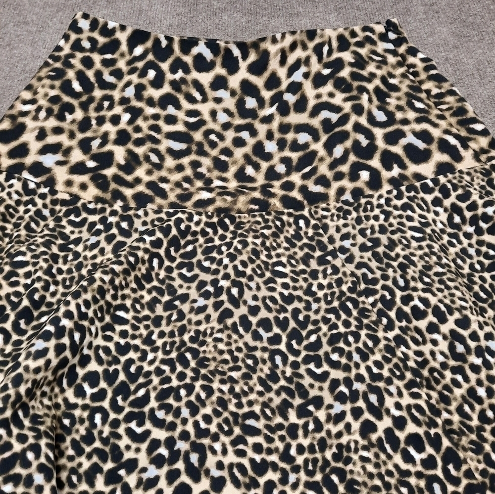 Calvin Klein Leopard Animal Print Lined Asymmetrical Midi Skirt Size 10 New Tags - Picture 4 of 10